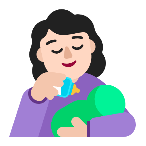 Woman Feeding Baby Flat Light Emoji from Fluent Emoji Flat Set
