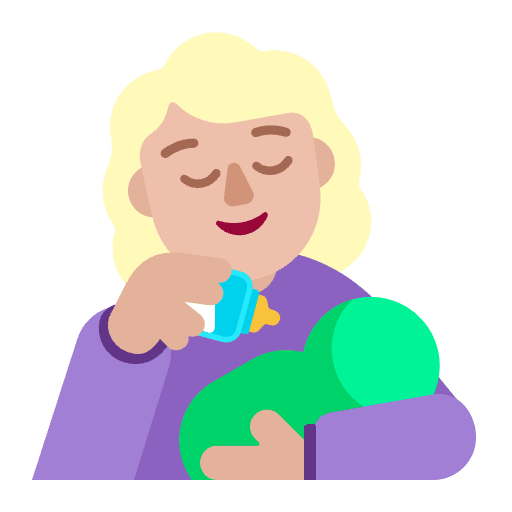 Woman Feeding Baby Flat Medium Light Emoji from Fluent Emoji Flat Set