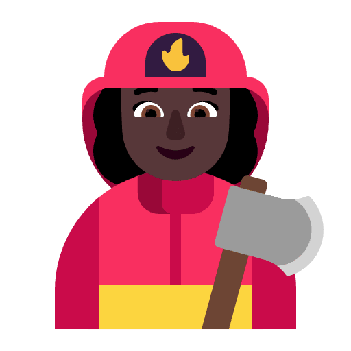 Woman Firefighter Flat Dark Element from Fluent Emoji Flat Set