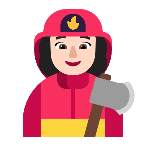 Woman Firefighter Flat Light Emoji from Fluent Emoji Flat Set