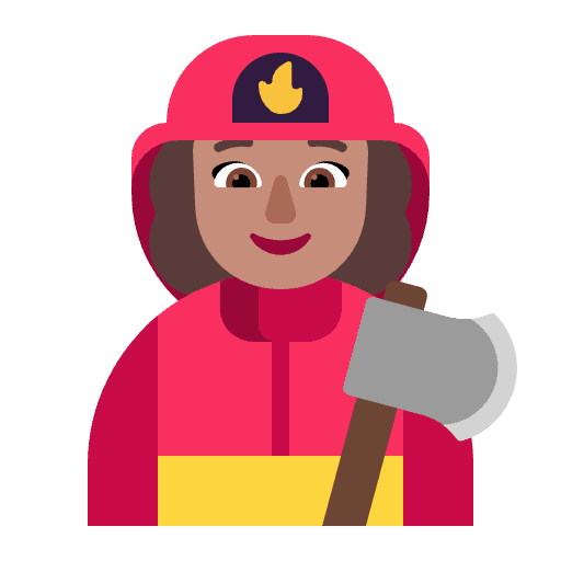 Woman Firefighter Flat Medium Element from Fluent Emoji Flat Set
