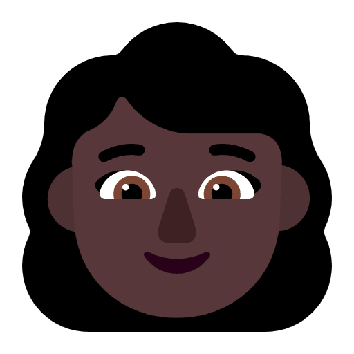 Woman Flat Dark Emoji from Fluent Emoji Flat Set