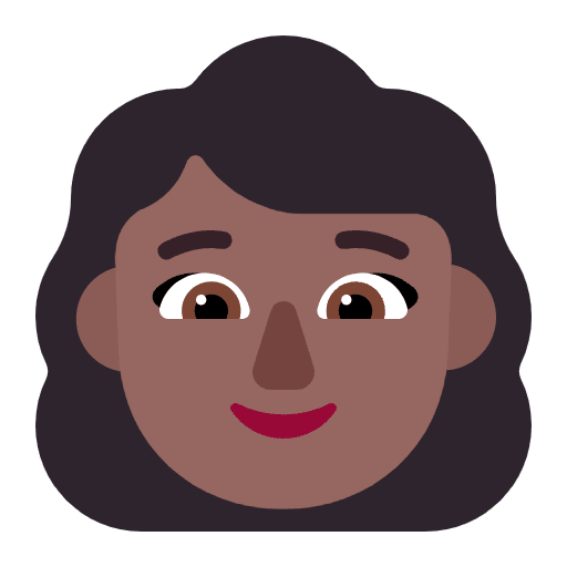 Woman Flat Medium Dark Emoji from Fluent Emoji Flat Set