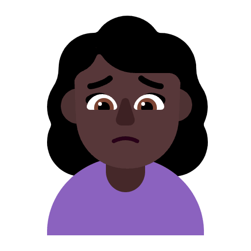 Woman Frowning Flat Dark Emoji from Fluent Emoji Flat Set