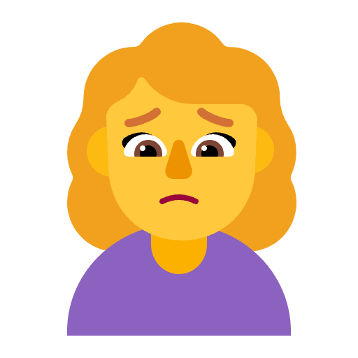 Woman Frowning Flat Default Emoji from Fluent Emoji Flat Set