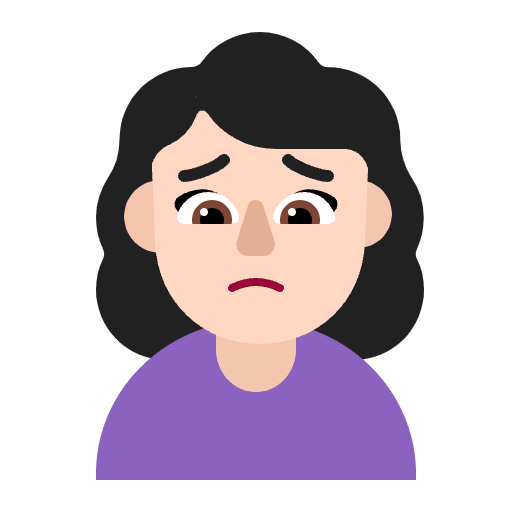 Woman Frowning Flat Light Emoji from Fluent Emoji Flat Set