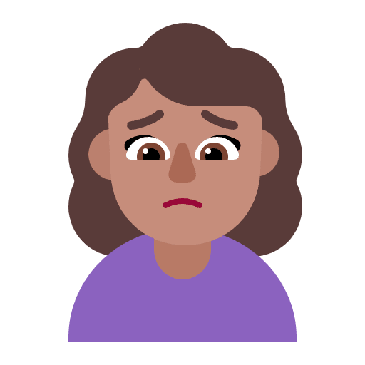Woman Frowning Flat Medium Emoji from Fluent Emoji Flat Set