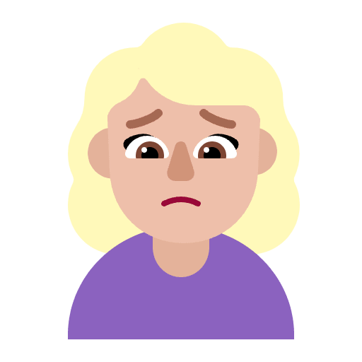 Woman Frowning Flat Medium Light Emoji from Fluent Emoji Flat Set