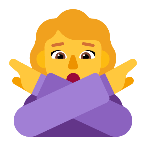 Woman Gesturing No Flat Default Emoji from Fluent Emoji Flat Set