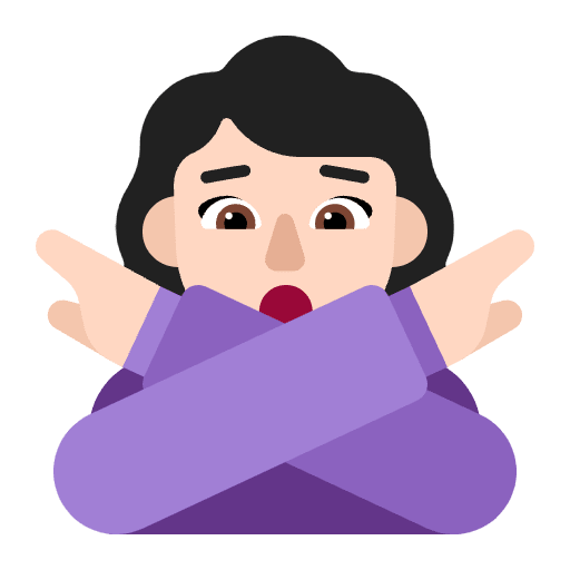 Woman Gesturing No Flat Light Emoji from Fluent Emoji Flat Set