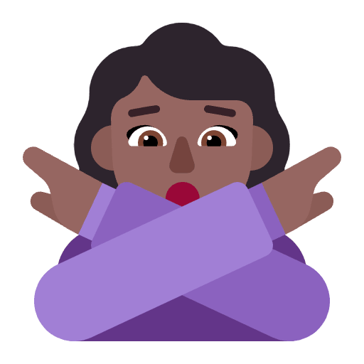 Woman Gesturing No Flat Medium Dark Element from Fluent Emoji Flat Set