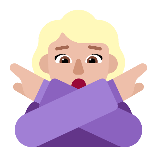 Woman Gesturing No Flat Medium Light Emoji from Fluent Emoji Flat Set
