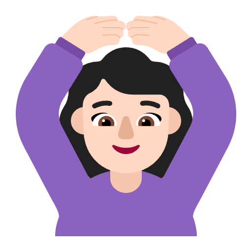 Woman Gesturing Ok Flat Light Emoji from Fluent Emoji Flat Set
