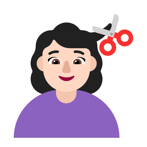 Woman Getting Haircut Flat Light Emoji from Fluent Emoji Flat Set