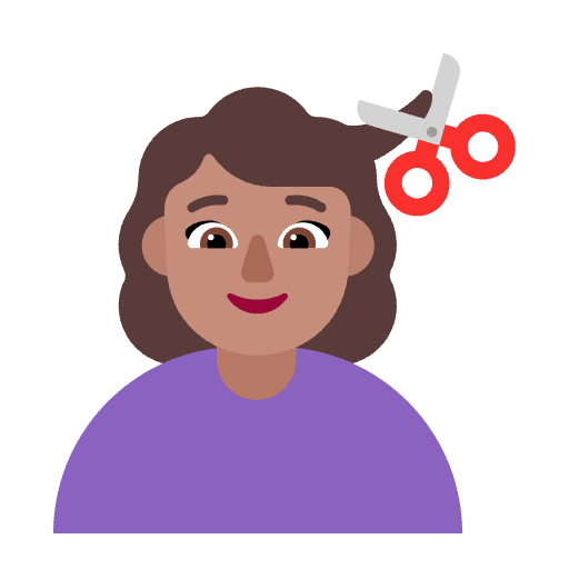 Woman Getting Haircut Flat Medium Emoji from Fluent Emoji Flat Set