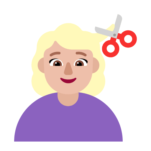 Woman Getting Haircut Flat Medium Light Emoji from Fluent Emoji Flat Set