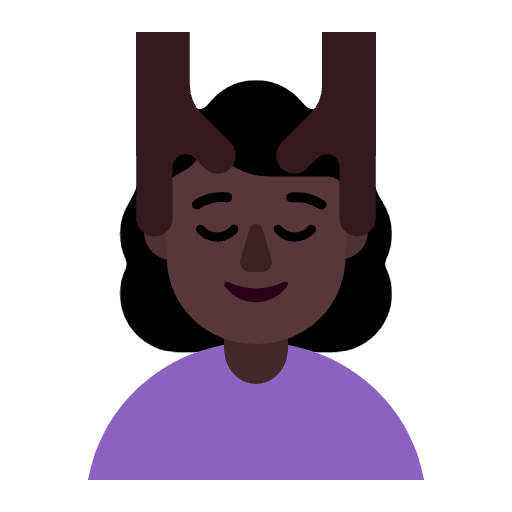 Woman Getting Massage Flat Dark Emoji from Fluent Emoji Flat Set