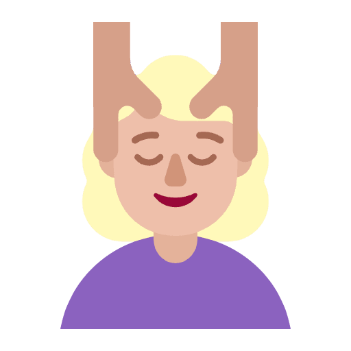 Woman Getting Massage Flat Medium Light Emoji from Fluent Emoji Flat Set