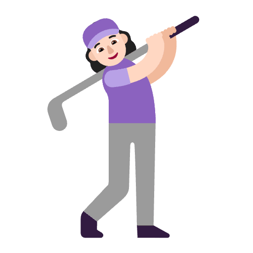 Woman Golfing Flat Light Emoji from Fluent Emoji Flat Set