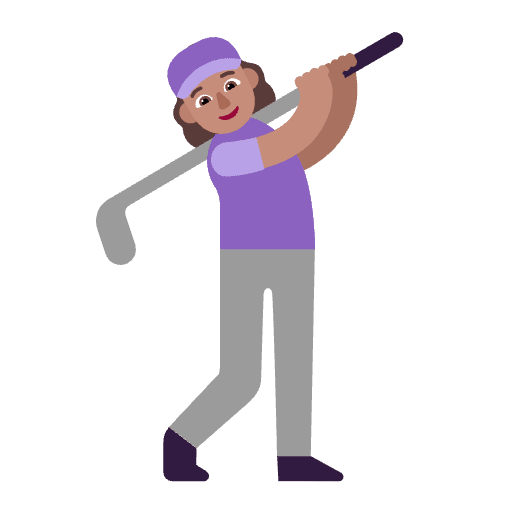 Woman Golfing Flat Medium Element from Fluent Emoji Flat Set