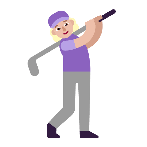 Woman Golfing Flat Medium Light Emoji from Fluent Emoji Flat Set