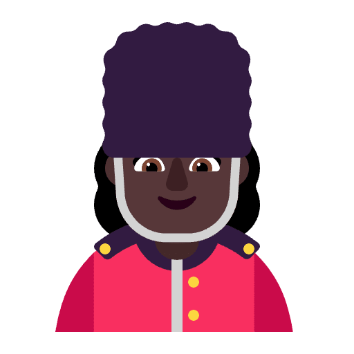 Woman Guard Flat Dark Emoji from Fluent Emoji Flat Set