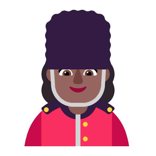 Woman Guard Flat Medium Dark Emoji from Fluent Emoji Flat Set