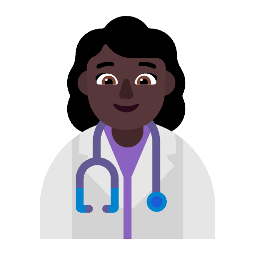 Woman Health Worker Flat Dark Emoji from Fluent Emoji Flat Set