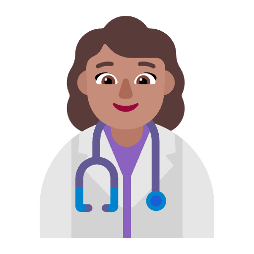 Woman Health Worker Flat Medium Emoji from Fluent Emoji Flat Set