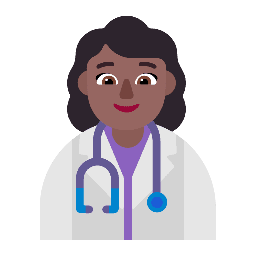 Woman Health Worker Flat Medium Dark Emoji from Fluent Emoji Flat Set