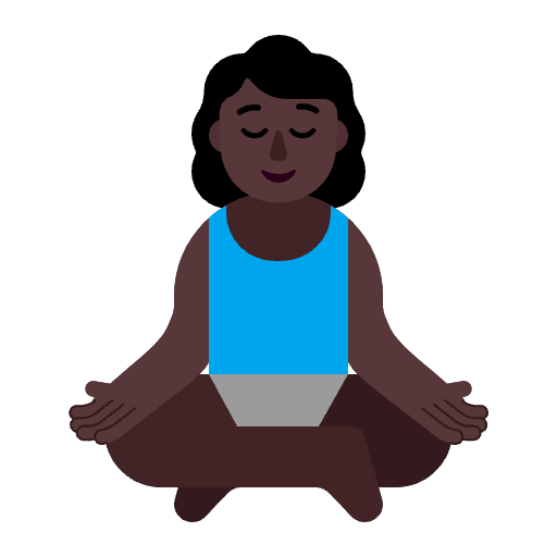 Woman In Lotus Position Flat Dark Emoji from Fluent Emoji Flat Set