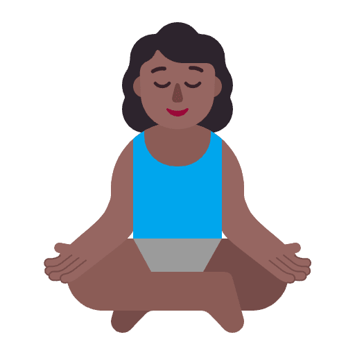 Woman In Lotus Position Flat Medium Dark Emoji from Fluent Emoji Flat Set