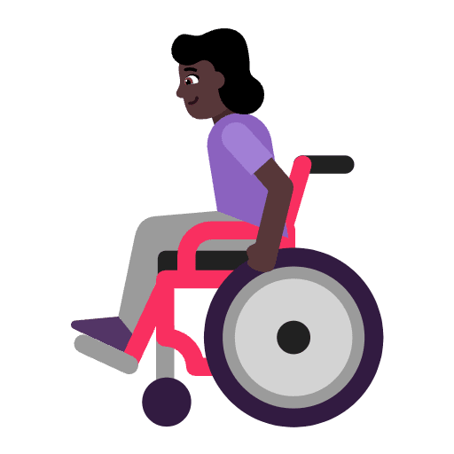 Woman In Manual Wheelchair Flat Dark Emoji from Fluent Emoji Flat Set