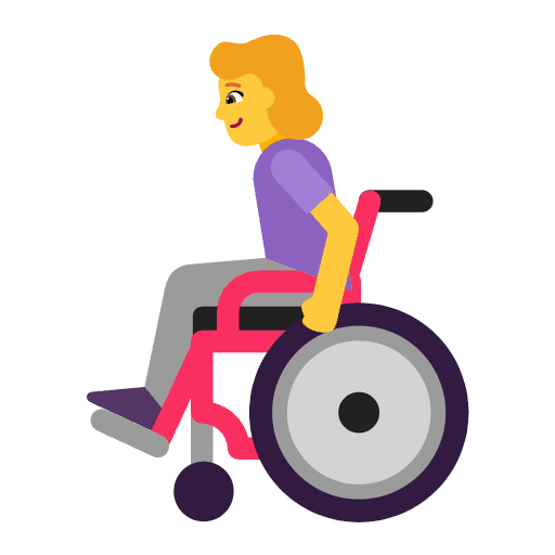 Woman In Manual Wheelchair Flat Default Emoji from Fluent Emoji Flat Set