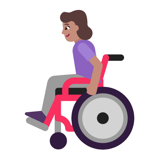 Woman In Manual Wheelchair Flat Medium Emoji from Fluent Emoji Flat Set