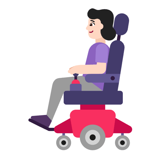 Woman In Motorized Wheelchair Flat Light Emoji from Fluent Emoji Flat Set
