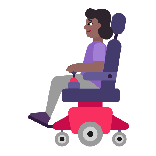 Woman In Motorized Wheelchair Flat Medium Dark Emoji from Fluent Emoji Flat Set