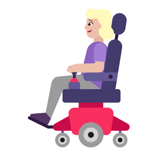 Woman In Motorized Wheelchair Flat Medium Light Emoji from Fluent Emoji Flat Set