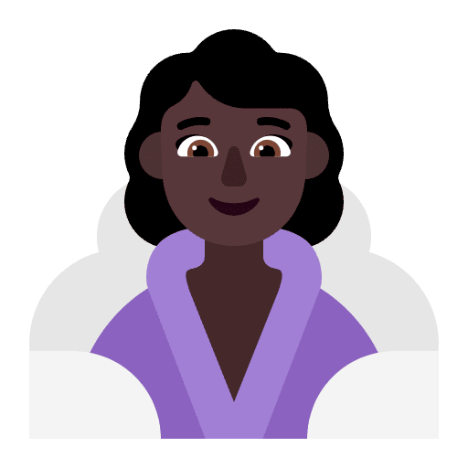 Woman In Steamy Room Flat Dark Emoji from Fluent Emoji Flat Set
