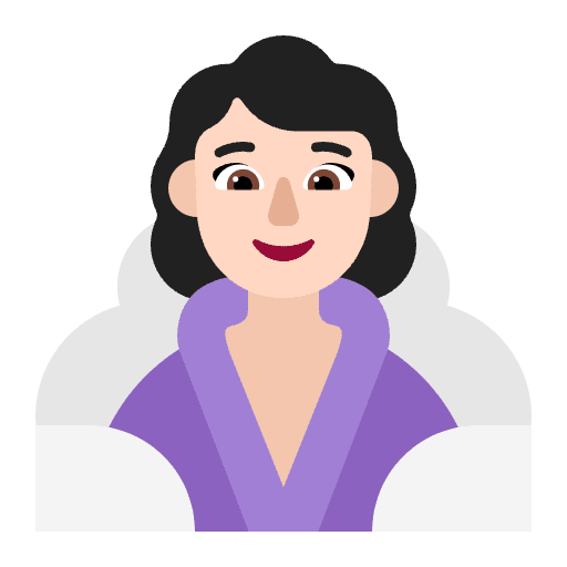 Woman In Steamy Room Flat Light Emoji from Fluent Emoji Flat Set