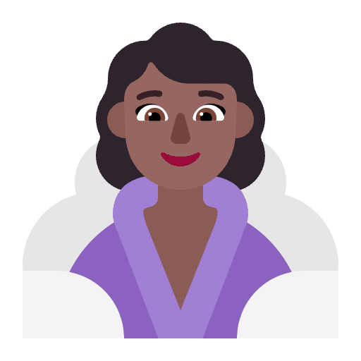 Woman In Steamy Room Flat Medium Dark Emoji from Fluent Emoji Flat Set