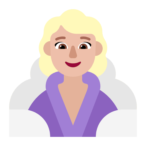 Woman In Steamy Room Flat Medium Light Emoji from Fluent Emoji Flat Set