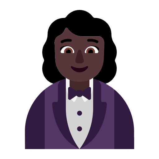 Woman In Tuxedo Flat Dark Emoji from Fluent Emoji Flat Set