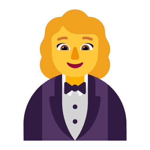 Woman In Tuxedo Flat Default Emoji from Fluent Emoji Flat Set