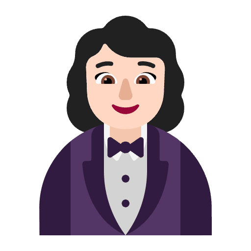 Woman In Tuxedo Flat Light Emoji from Fluent Emoji Flat Set