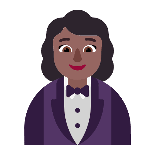 Woman In Tuxedo Flat Medium Dark Emoji from Fluent Emoji Flat Set