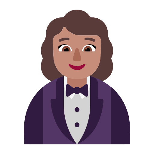 Woman In Tuxedo Flat Medium Emoji from Fluent Emoji Flat Set