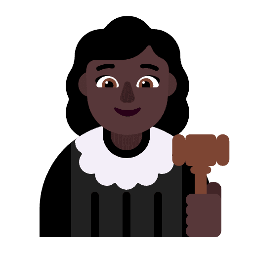 Woman Judge Flat Dark Emoji from Fluent Emoji Flat Set