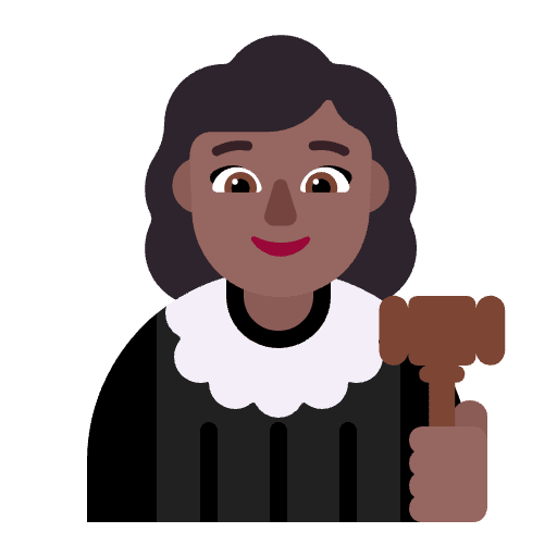 Woman Judge Flat Medium Dark Emoji from Fluent Emoji Flat Set