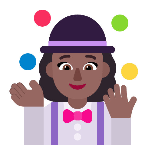 Woman Juggling Flat Medium Dark Emoji from Fluent Emoji Flat Set